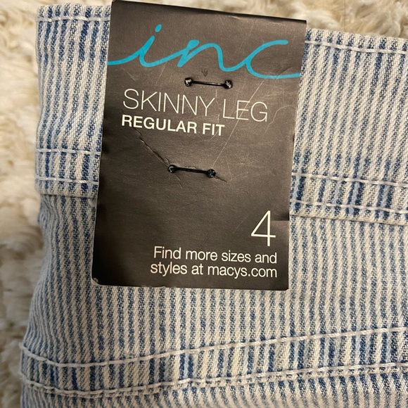 NWT INC Denim Women’s Size 4 Pinstriped Skinny Regular Fit Denim Jeans - Picture 5 of 6
